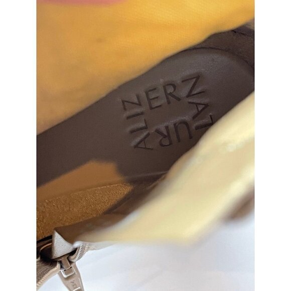 Naturalizer Tan Oatmeal Suede Leather Willette Side Zip Buckle Ankle Bootie 9.5 - Picture 13 of 14